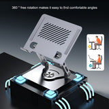 Dual arm support tablet stand with infinite adjustment, rotation, folding, heat dissipation, gaming phone stand